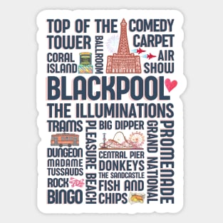 Blackpool attractions - Blackpool tower ballroom pleasure beach Sticker